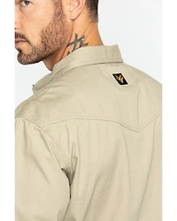 Hawx Men's Khaki Twill Snap Long Sleeve Western Work Shirt - Big