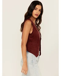 Wrangler Women's Corduroy Slim Fit Button-Down Vest