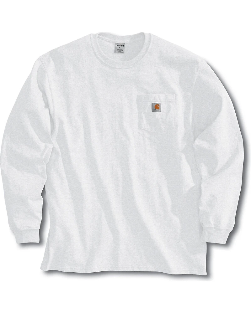 Carhartt Men's Loose Fit Heavyweight Long Sleeve Logo Pocket Work T-Shirt - Tall