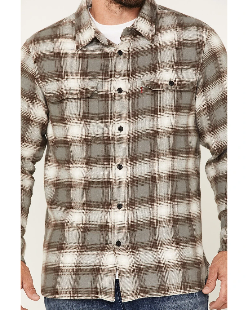 Levi's Men's Classic Worker Plaid Long Sleeve Button-Down Flannel Shirt