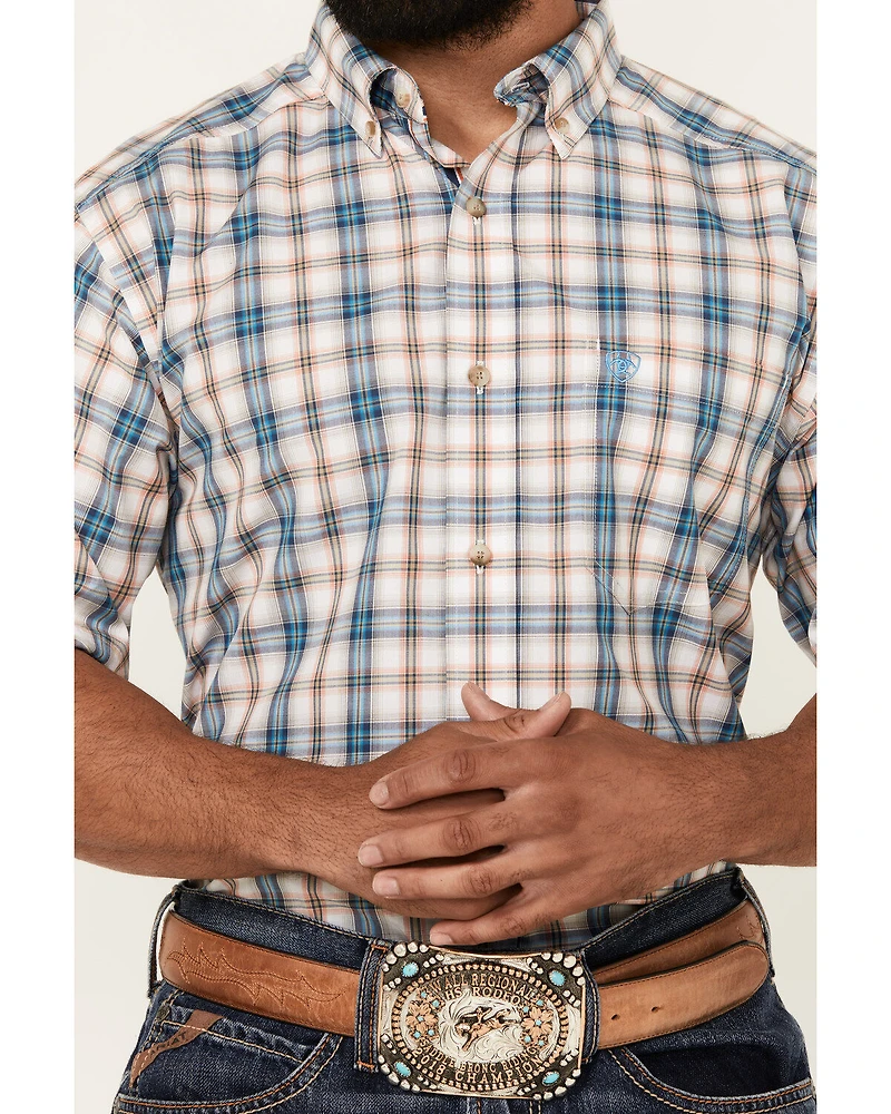 Ariat Men's Rowdy Plaid Print Short Sleeve Button-Down Performance Western Shirt