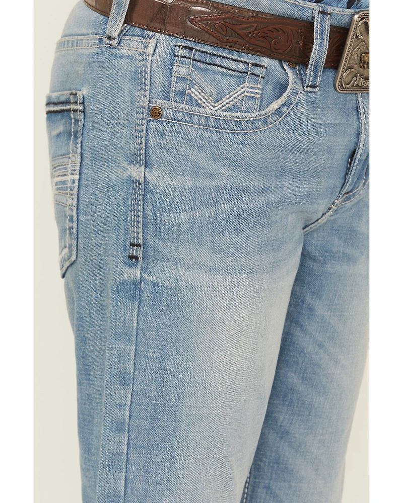 Cody James Boys' Stampede Light Wash Slim Bootcut Comfort Stretch Denim Jeans - Tall