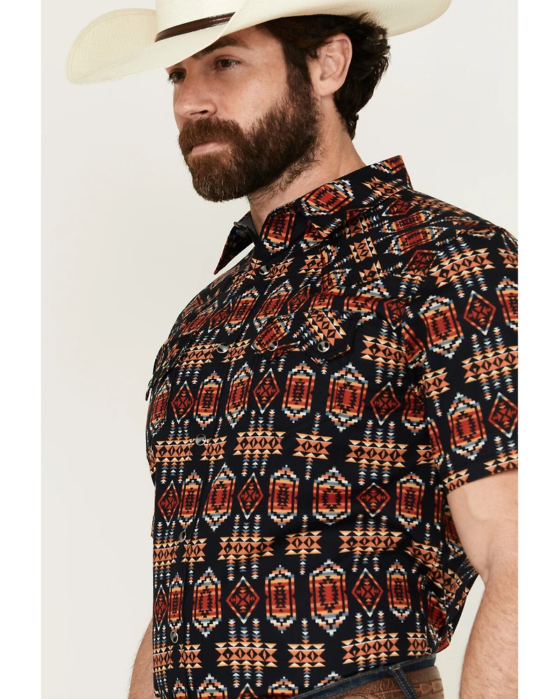 Cody James Men's Axe Throw Southwestern Print Short Sleeve Snap Western Shirt - Tall