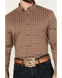 Cody James Men's Adkins Plaid Print Long Sleeve Button-Down Stretch Western Shirt - Tall