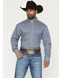 Wrangler Men's Paisley Print Long Sleeve Button-Down Stretch Western Shirt