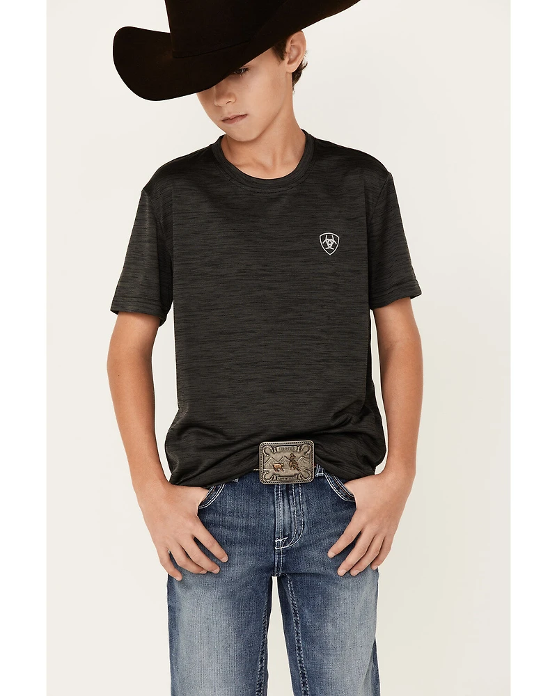 Ariat Boys' Charger Vertical Flag Graphic Short Sleeve T-Shirt