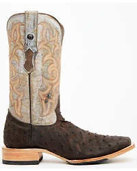 Tanner Mark Men's Exotic Full Quill Ostrich Western Boots - Broad Square Toe