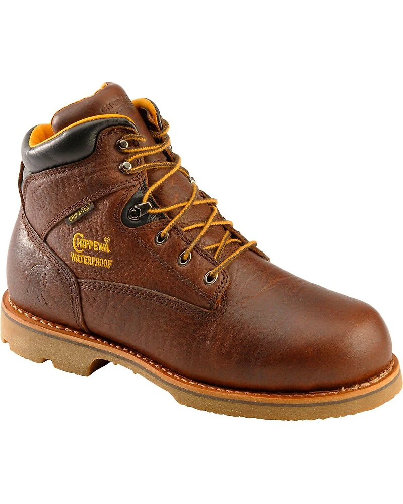 Chippewa Men's Waterproof & Insulated 6" Lace-Up Work Boots - Soft Toe
