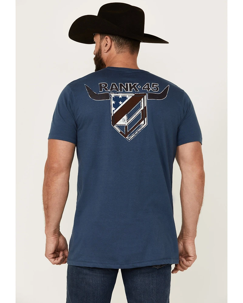 RANK 45® Men's Bull Shield Short Sleeve Graphic T-Shirt