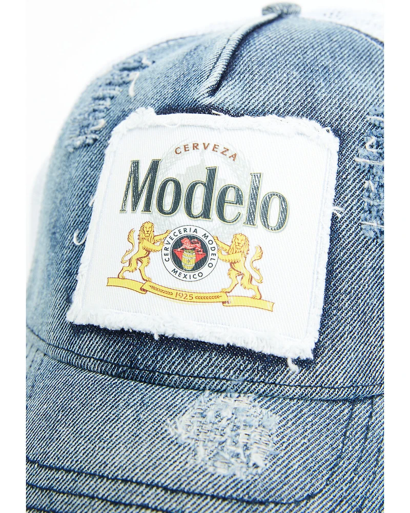 Modelo Women's Logo Distressed Denim Ball Cap