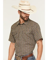 Gibson Trading Co Men's Evolve Floral Striped Short Sleeve Snap Western Shirt