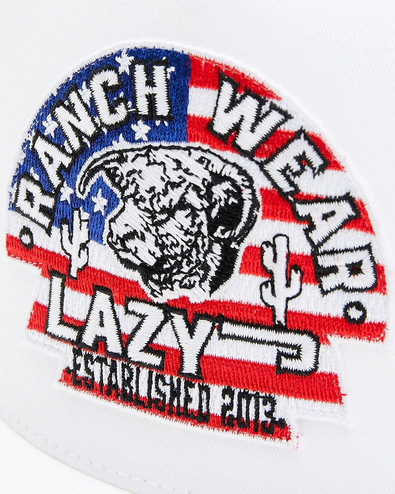 Lazy J Ranchwear Men's USA Patch Ball Cap