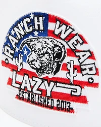 Lazy J Ranchwear Men's USA Patch Ball Cap