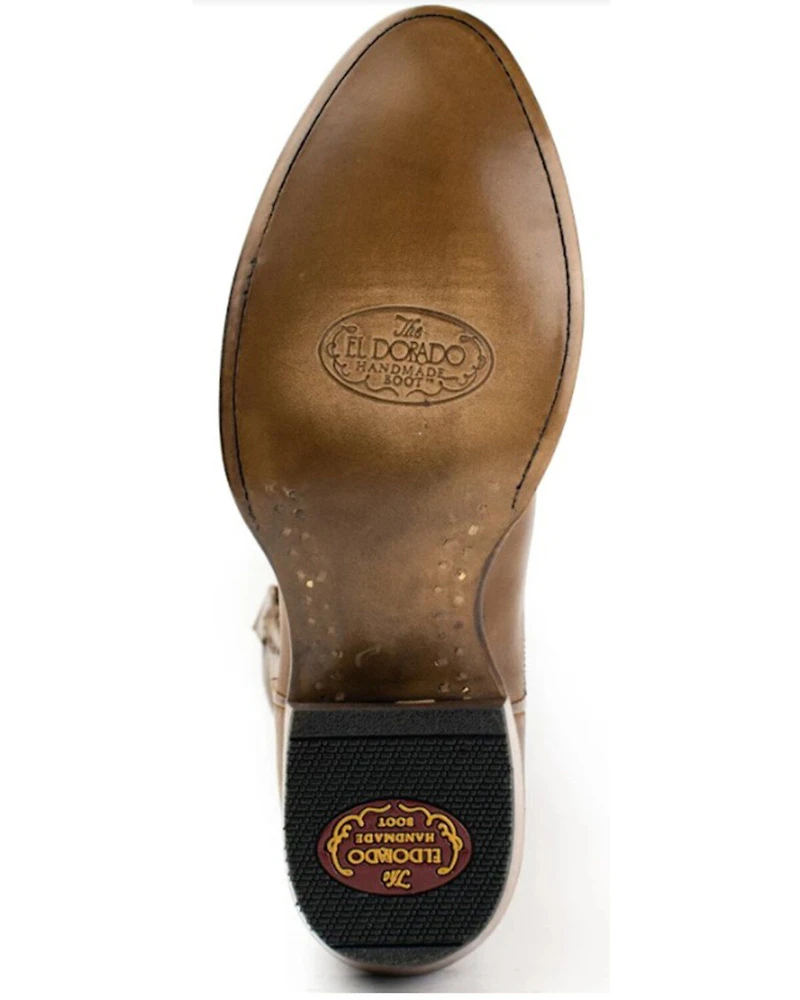 El Dorado Men's Embroidered Design Western Boots - Round Toe