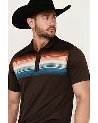 RANK 45® Men's Primetime Chest Stripe Button-Down Polo Shirt