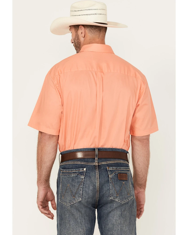 George Strait by Wrangler Solid Short Sleeve Button-Down Stretch Western Shirt