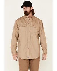 Ariat Men's FR Solid Long Sleeve Button Down Twill Work Shirt - Big