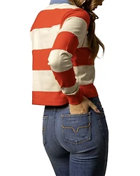 Kimes Ranch Women's Jamila Striped Long Sleeve Polo Shirt