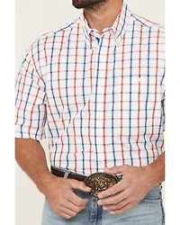 George Strait by Wrangler Men's Plaid Print Short Sleeve Button-Down Western Shirt - Big