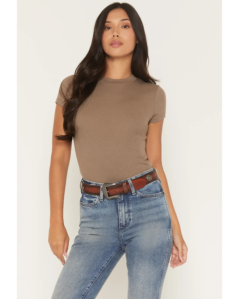 Shyanne Women's Morgan Embossed Floral Leather Belt