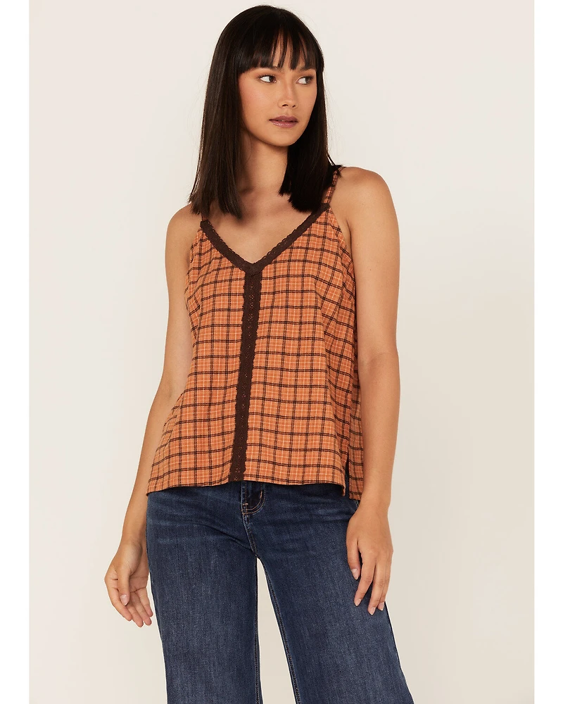 Cleo + Wolf Women's Plaid Print Flannel Tank Top