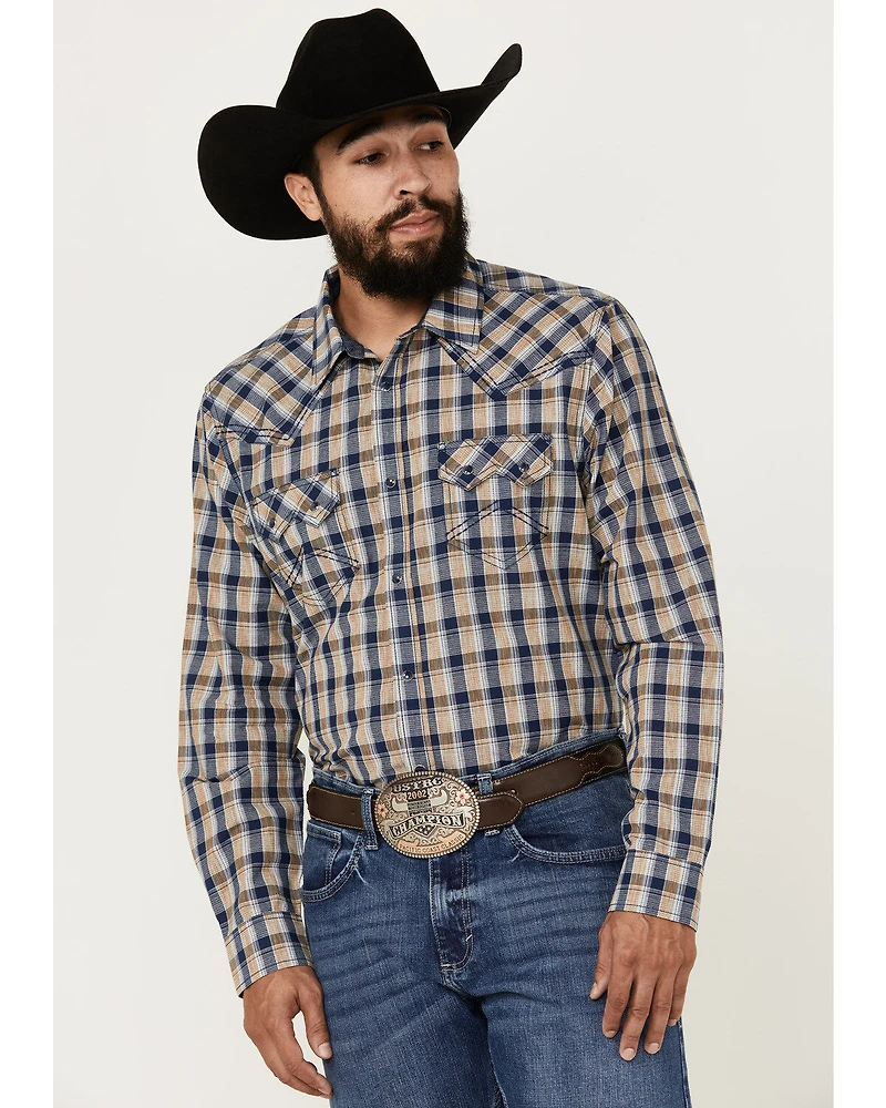 Cody James Men's Colt Plaid Print Long Sleeve Snap Western Shirt - Big