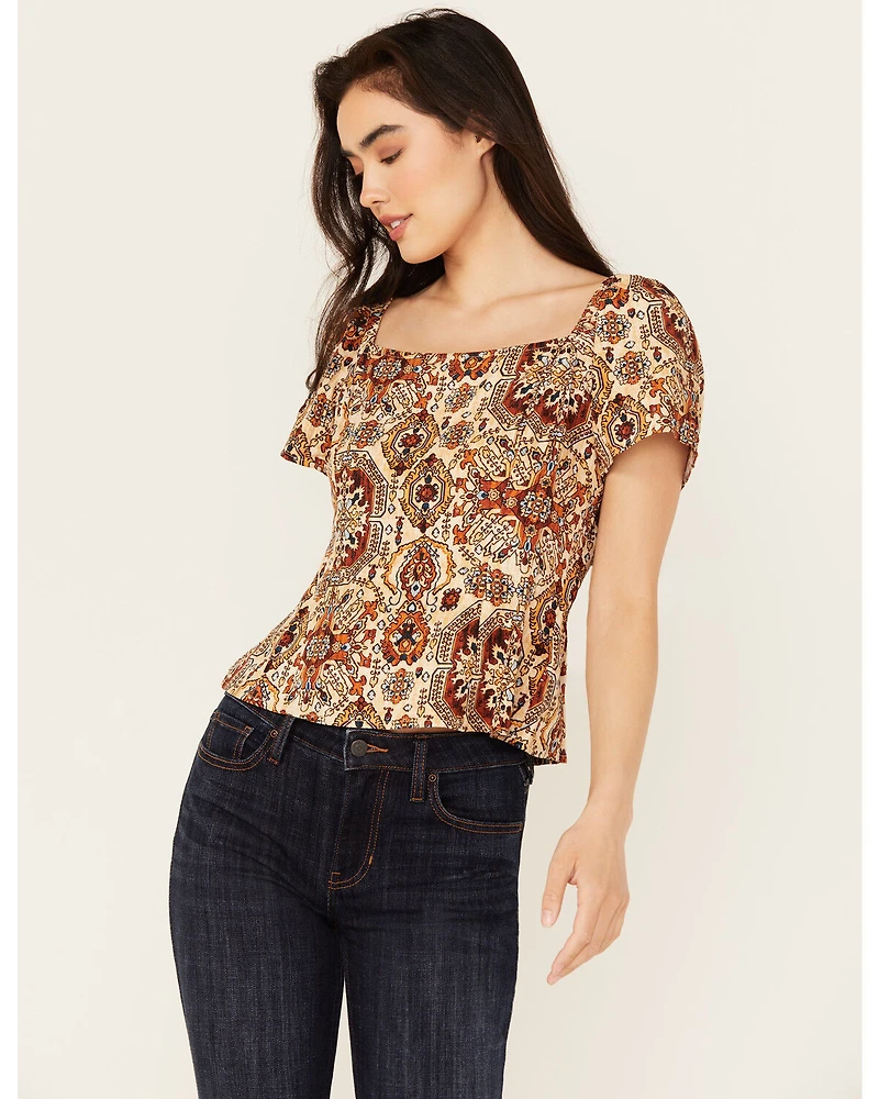 Idyllwind Women's Slaydon Tapestry Print Short Sleeve Shirt