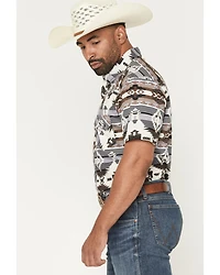 Rock & Roll Denim Men's Dale Brisby Southwestern Print Short Sleeve Snap Stretch Western Shirt