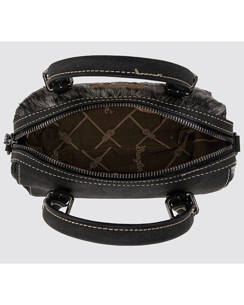 Wrangler Women's Genuine Cowhide Tooled Barrel Crossbody Bag