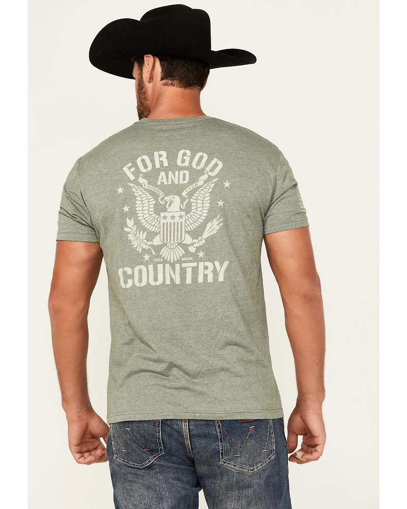 Kick Brass Men's For God and Country Short Sleeve Graphic T-Shirt