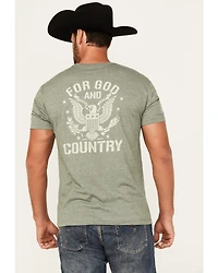 Kick Brass Men's For God and Country Short Sleeve Graphic T-Shirt
