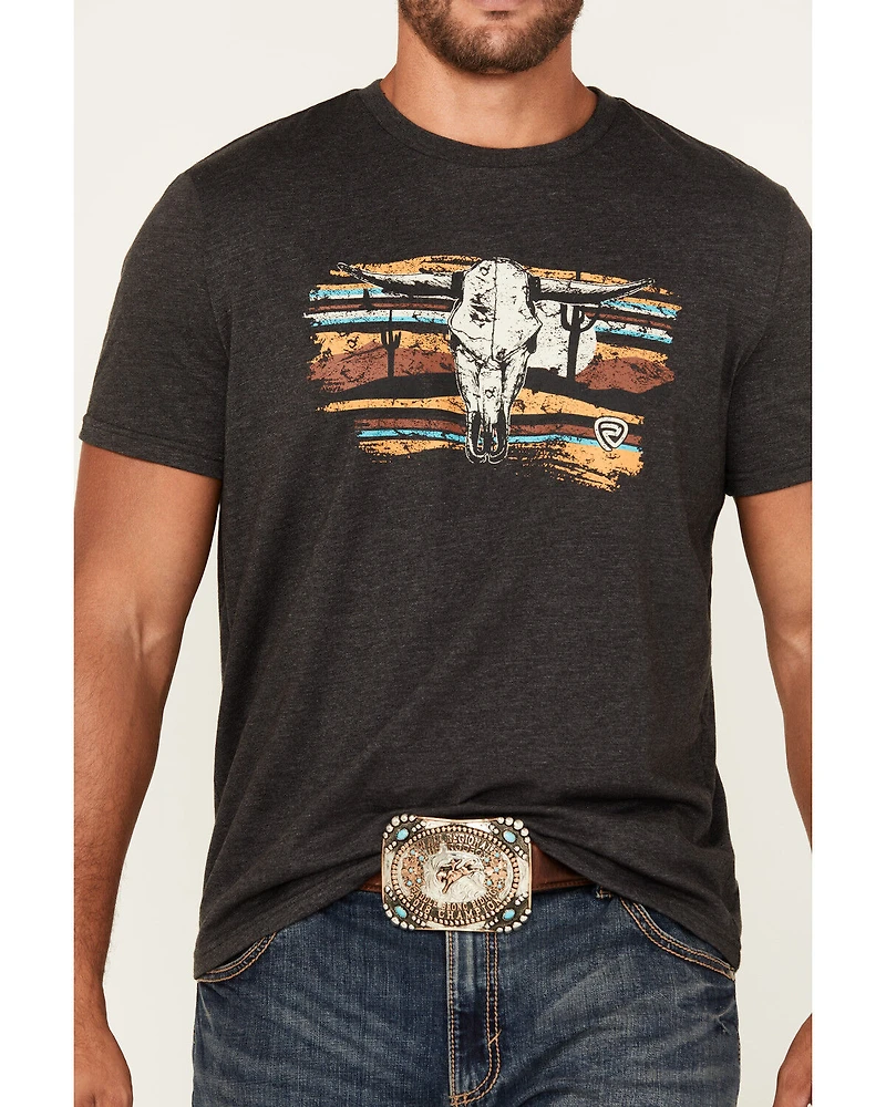 Rock & Roll Denim Men's Long Horn Short Sleeve Graphic T-Shirt
