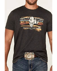 Rock & Roll Denim Men's Long Horn Short Sleeve Graphic T-Shirt