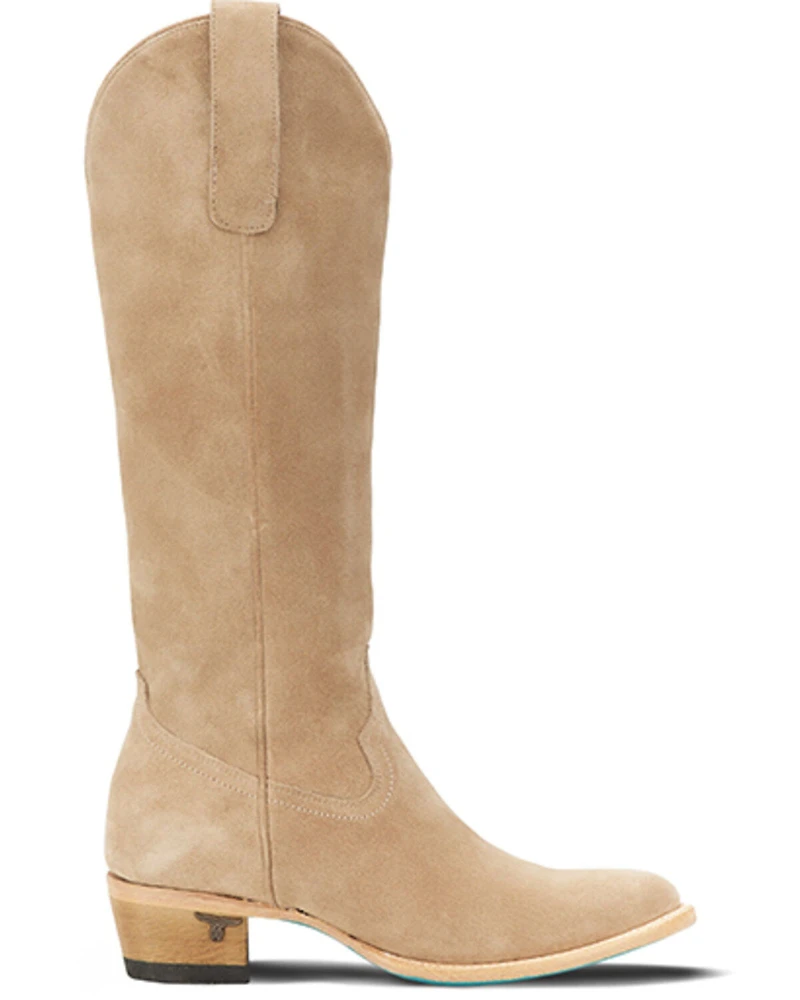 Lane Women's Plain Jane Suede Tall Western Boots - Round Toe