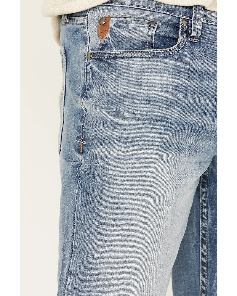 Moonshine Spirit Men's Fire Water Wash Decker Slim Straight Stretch Denim Jeans