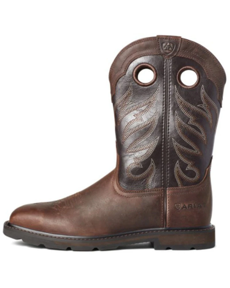 Ariat Men's Brown Groundwork Western Work Boots - Soft Toe