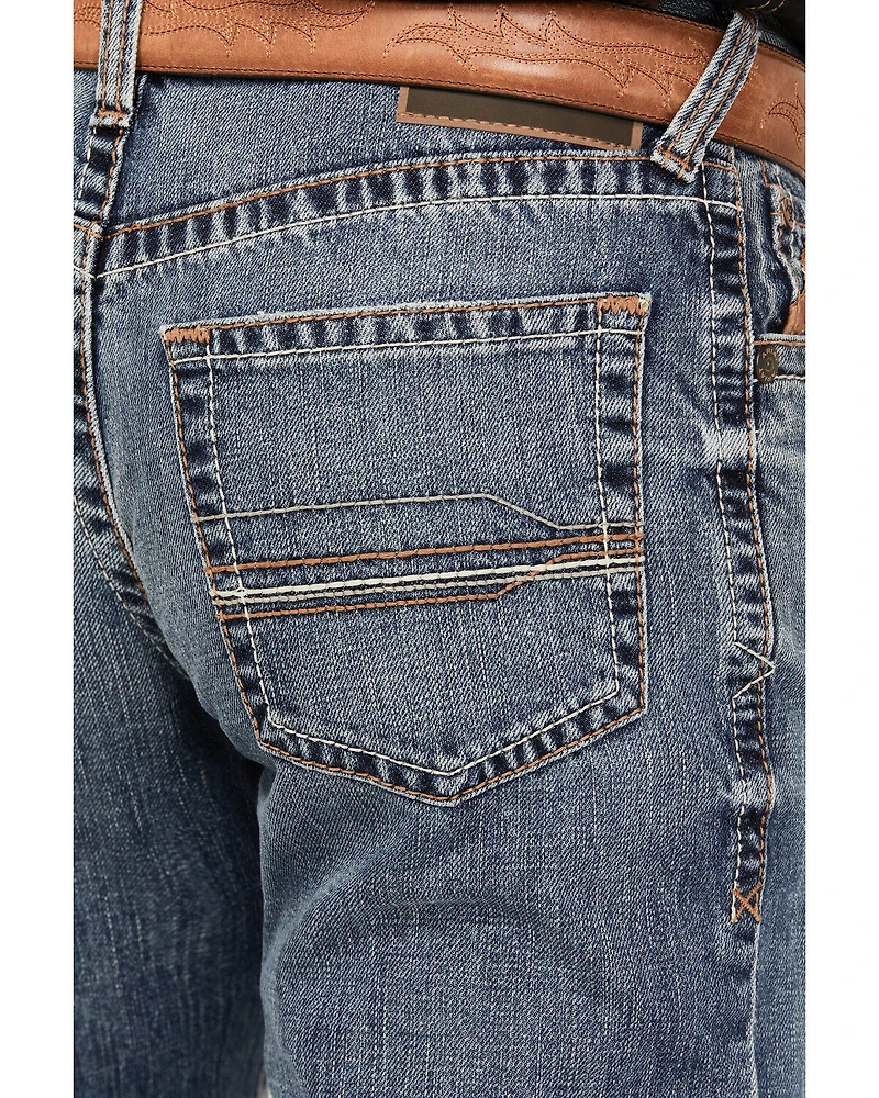 Ariat Men's M5 Weatherford Smokey Medium Wash Straight Rigid Denim Jeans