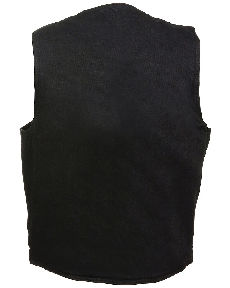 Milwaukee Leather Men's 4X Classic Snap Front Denim Biker Vest