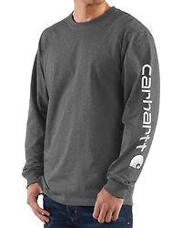 Carhartt Men's Loose Fit Heavyweight Long Sleeve Logo Graphic Work T-Shirt - Tall