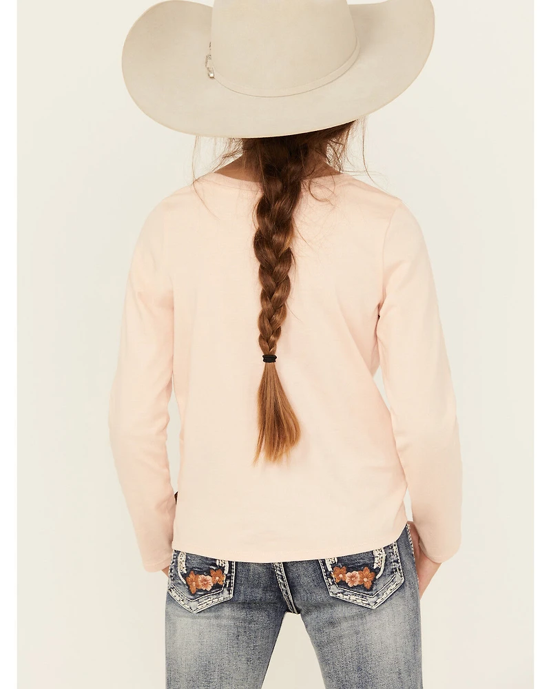 Wrangler Girls' Long Live Cowgirls Sleeve Graphic Shirt
