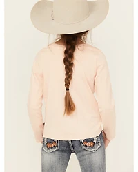 Wrangler Girls' Long Live Cowgirls Sleeve Graphic Shirt