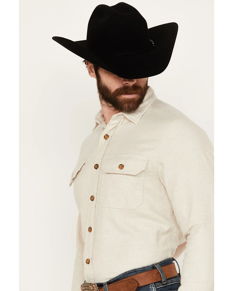 Pendleton Men's Solid Long Sleeve Button-Down Flannel Shirt