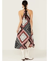 Shyanne Women's Patchwork Printed Sleeveless Midi Dress
