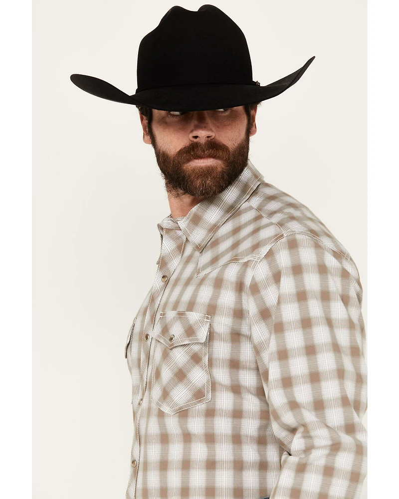 Wrangler 20X Men's Plaid Print Long Sleeve Snap Western Shirt