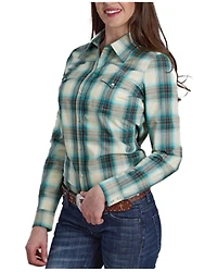 Roper Women's Amarillo Plaid Print Long Sleeve Snap Western Shirt