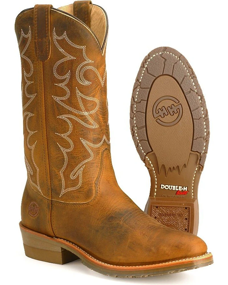 Double-H Men's Gel ICE Steel Toe Western Work Boots