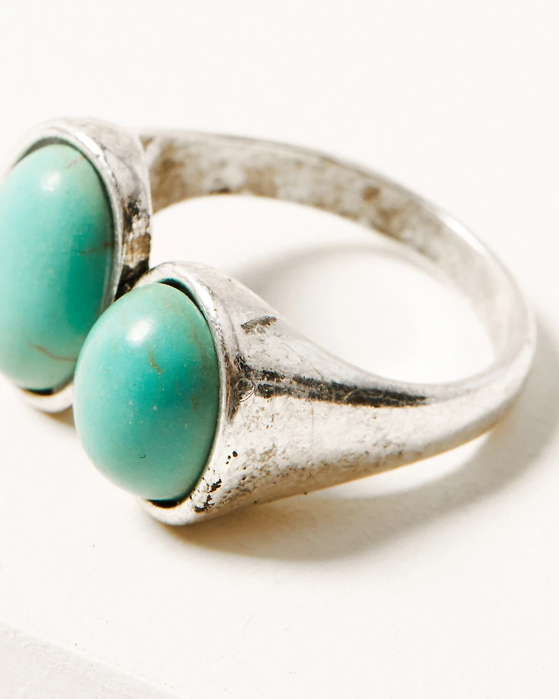 Shyanne Women's Square Turquoise Stone 3-Piece Ring Set