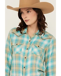Ariat Women's Plaid Print Long Sleeve Snap Western Shirt