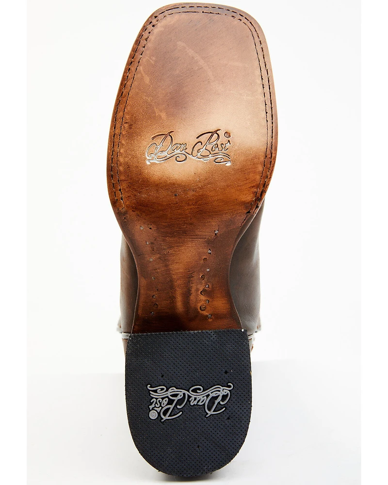Dan Post Women's Sure Shot Embroidered Overlay Western Leather Boots - Broad Square Toe
