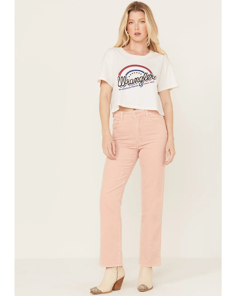 Wrangler Women's Cropped Short Sleeve Logo Graphic Tee